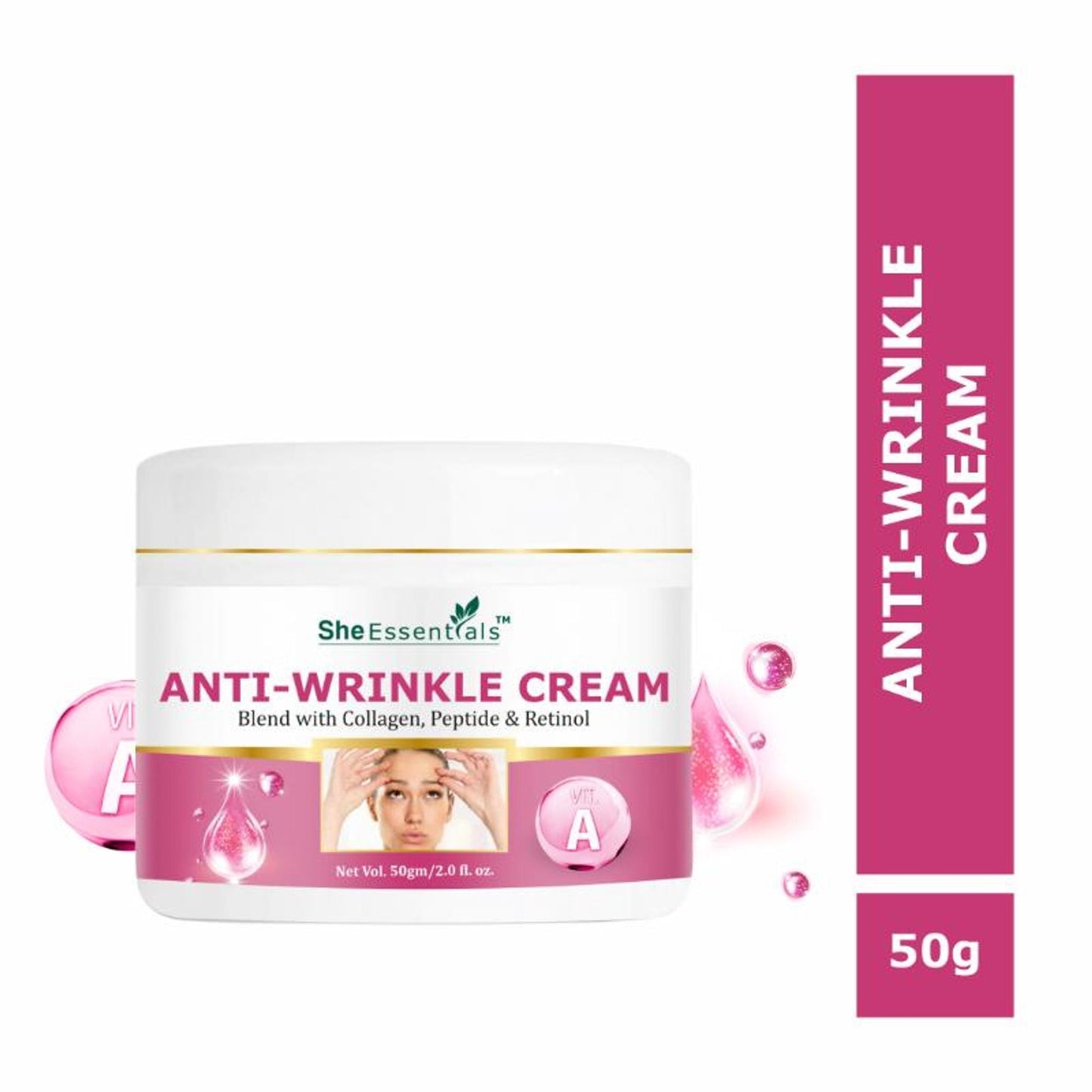 She Essentials Anti Wrinkle Face Cream with Peptide & Retinol - 50GM