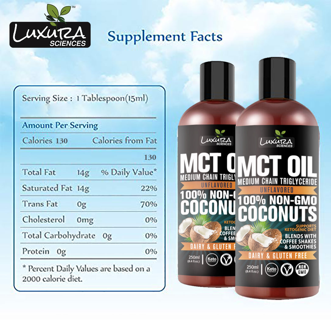 Luxura Sciences MCT Oil Organic for Weight and Energy Management