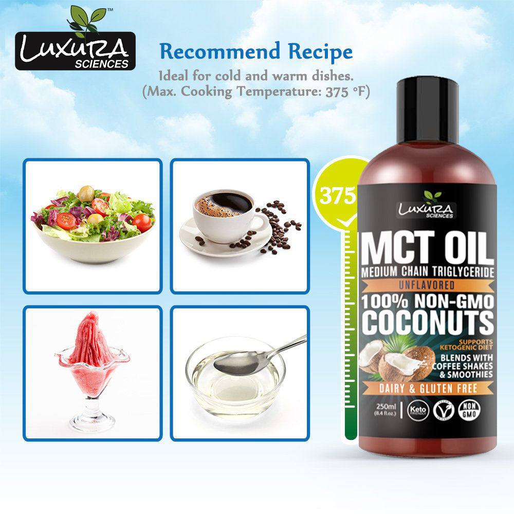 Luxura Sciences MCT Oil Organic for Weight and Energy Management