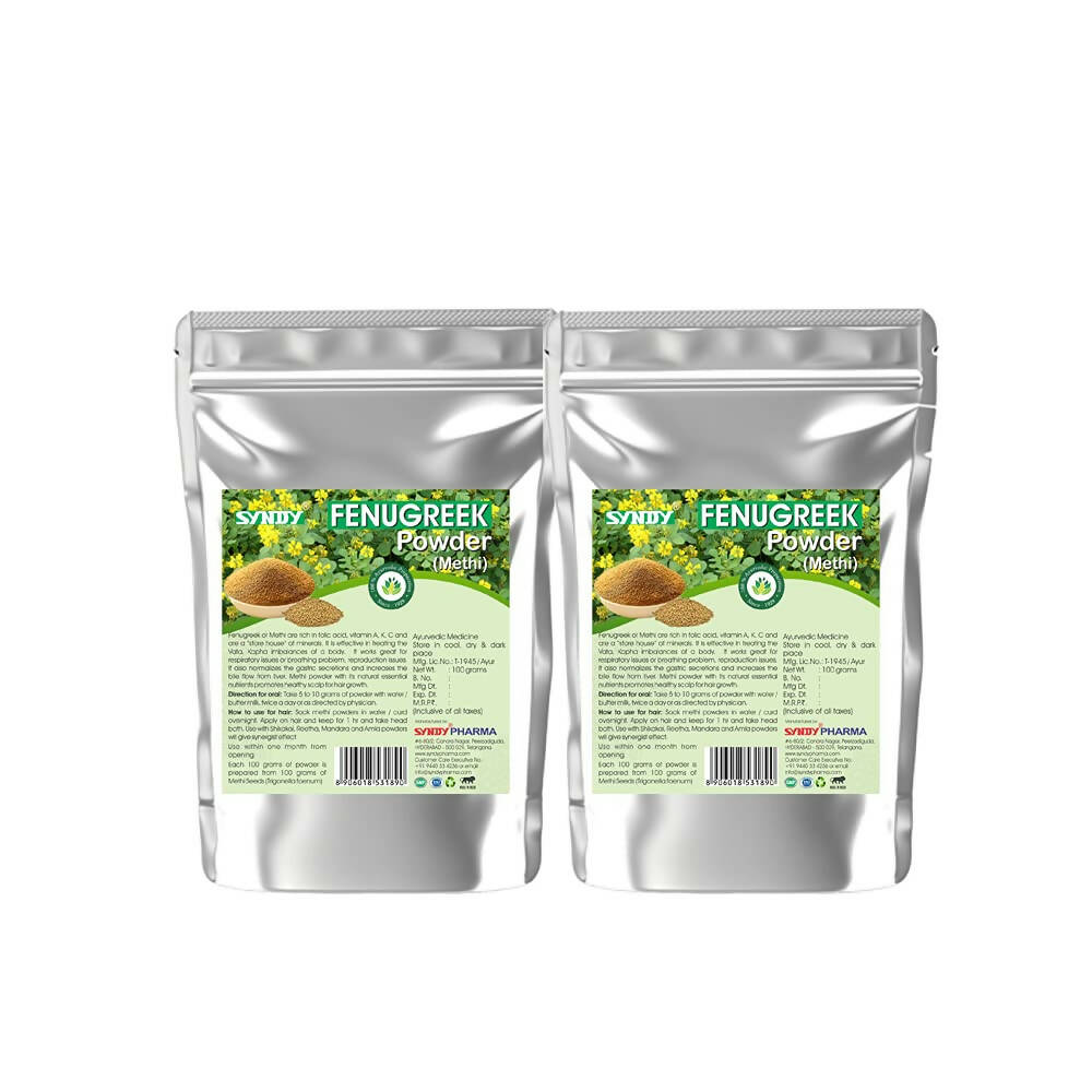 Syndy Pharma Fenugreek Powder (Methi) for Hair & Skin - Distacart