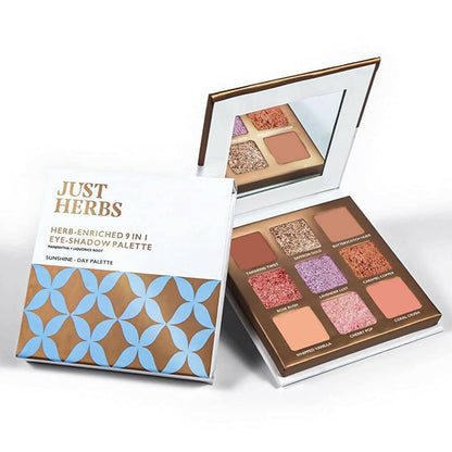 Just Herbs Eyeshadow Palette 9 in 1 Long Lasting Blendable Eye Makeup Palette (Sunshine - Day Palette) - BUDNE