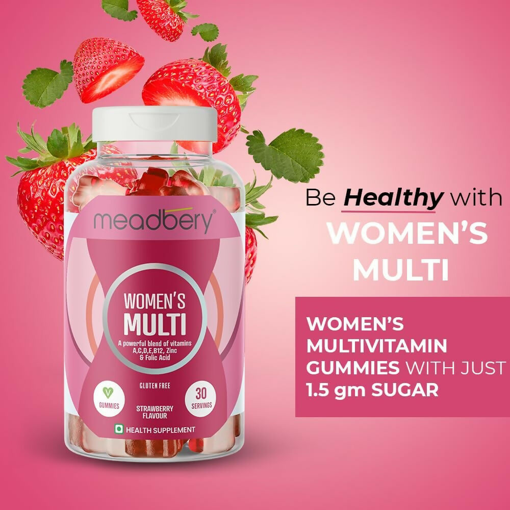 Meadbery Women's Multivitamin Gummies - Strawberry Flavour