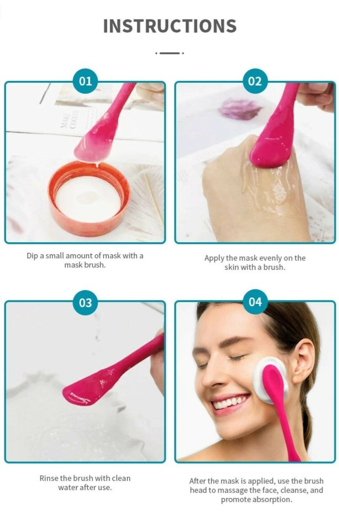 Favon Pack of Facial Roller and Face Mask Applicator