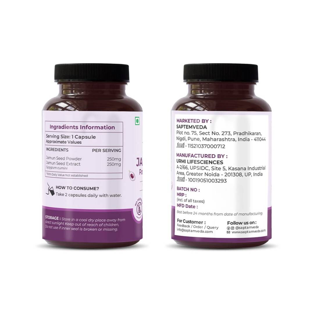 Saptamveda Natural Jamun Seed Capsules