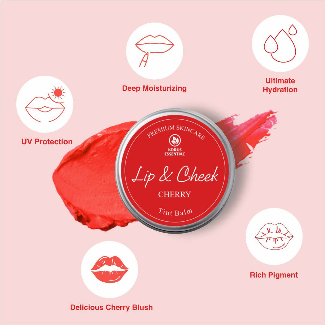 Korus Essential Cherry Lip & Cheek Tint Balm