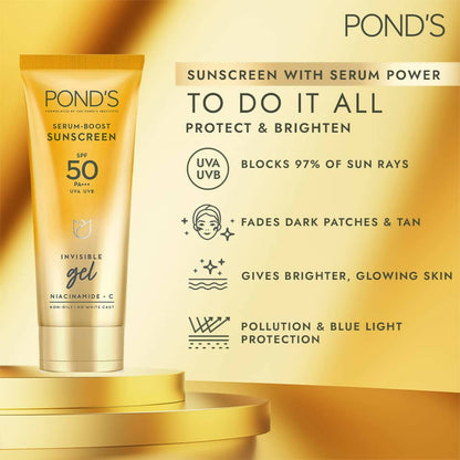 Ponds Serum Boost Sunscreen Gel SPF 50