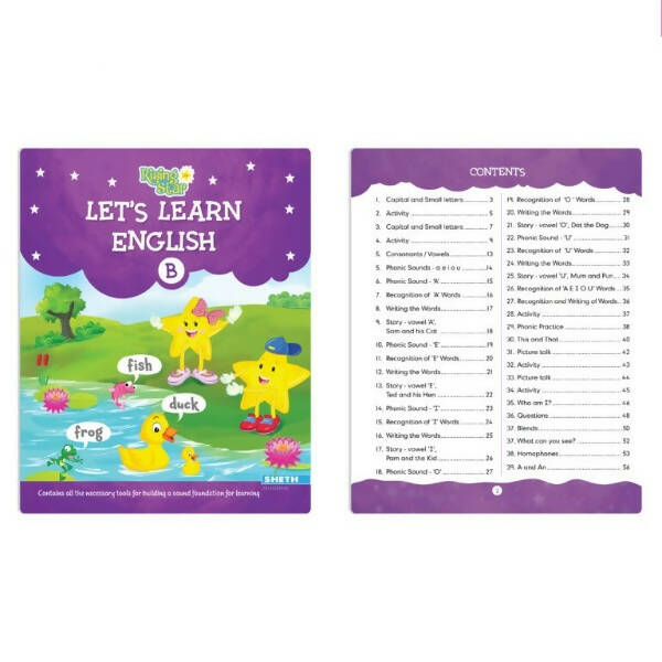 Rising Star Lets Learn English & Maths Activity Book Set B| Set of 2| Ages 3-7 Year| Number 1-100, Shapes, Alphabets -  buy in usa 