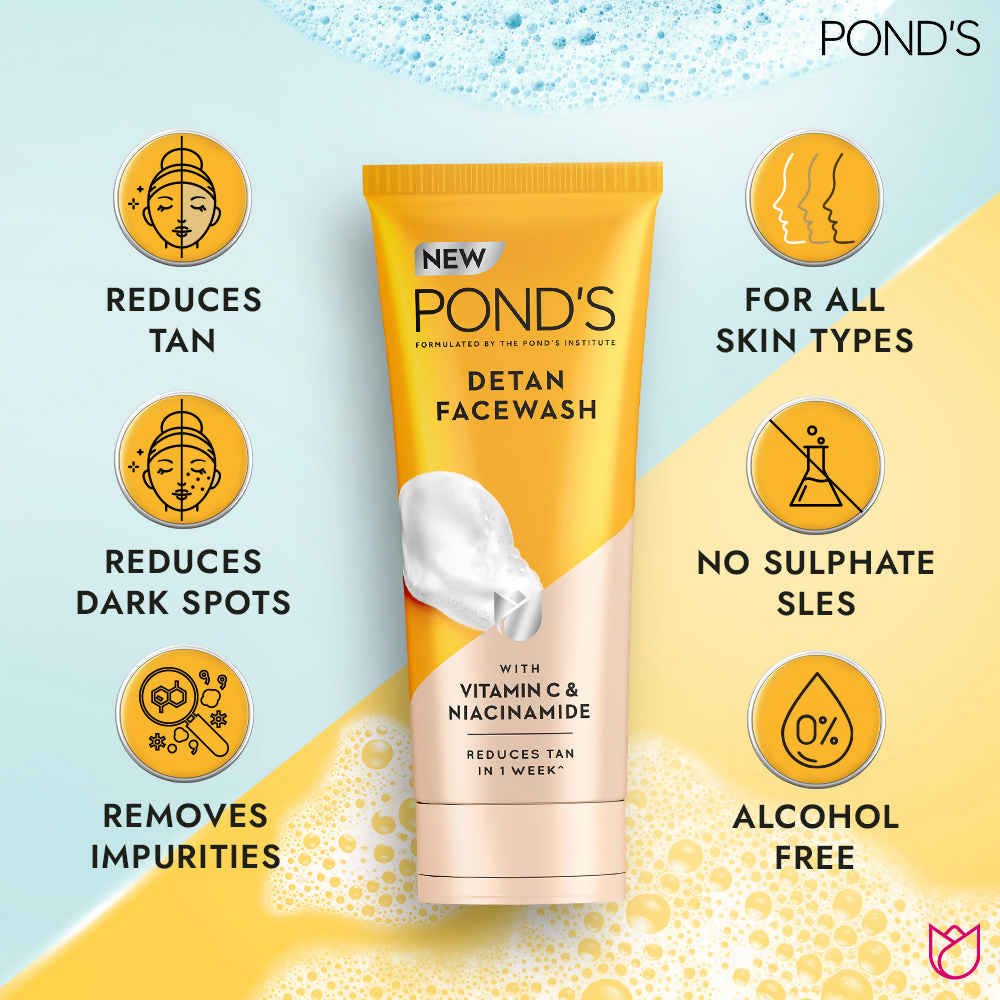 Ponds Detan Facewash with Vitamin C & Niacinamide