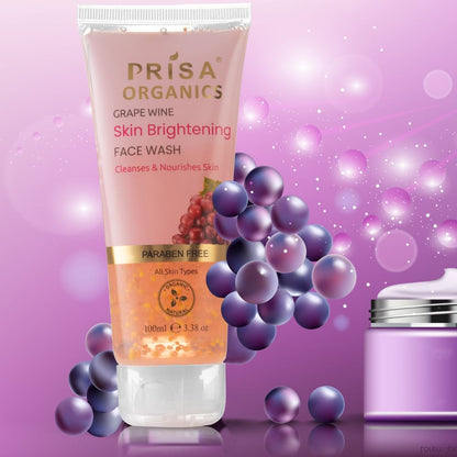 Prisa Organics Grape Wine Skin Brightening Face Wash