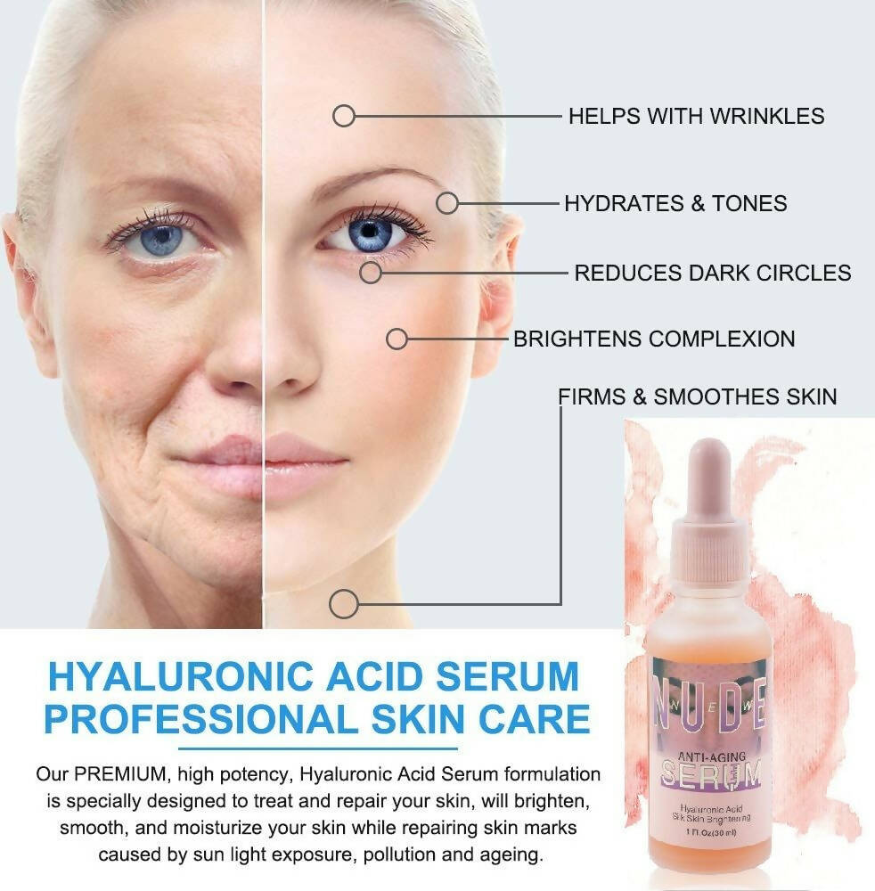 Favon New Nude Anti Ageing Serum with Hyaluronic Acid for Skin Brightening