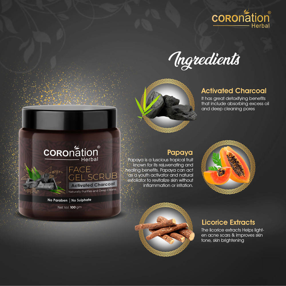 Coronation Herbal Activated Charcoal Face Gel Scrub