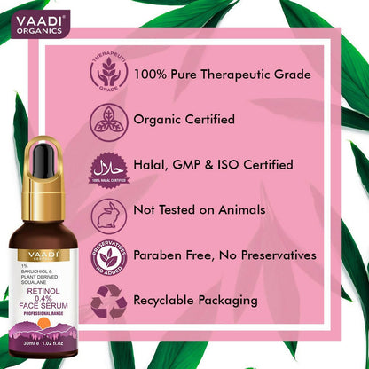 Vaadi Herbals Retinol 0.4% Face Serum With 1% Baluchiol & Plant Derived Squalane