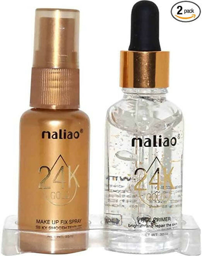 Maliao 24K Gold 2 In1 Face Primer And Makeup Fix Spray