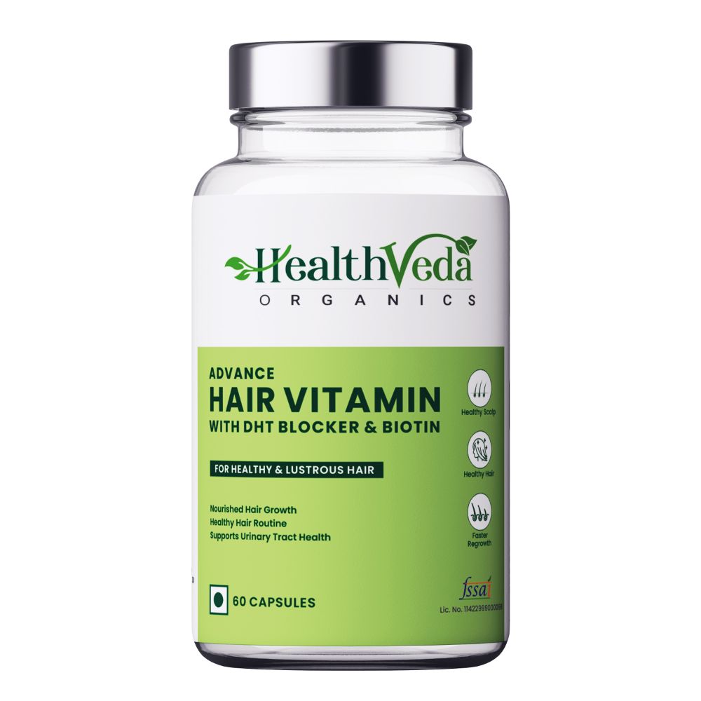 Health Veda Organics Advance Hair Vitamin with DHT Blocker & Biotin Capsules