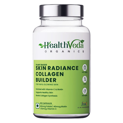 Health Veda Organics Plant Based Skin Radiance Collagen Builder Capsules