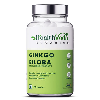 Health Veda Organics Ginkgo Biloba Capsules - BUDNE