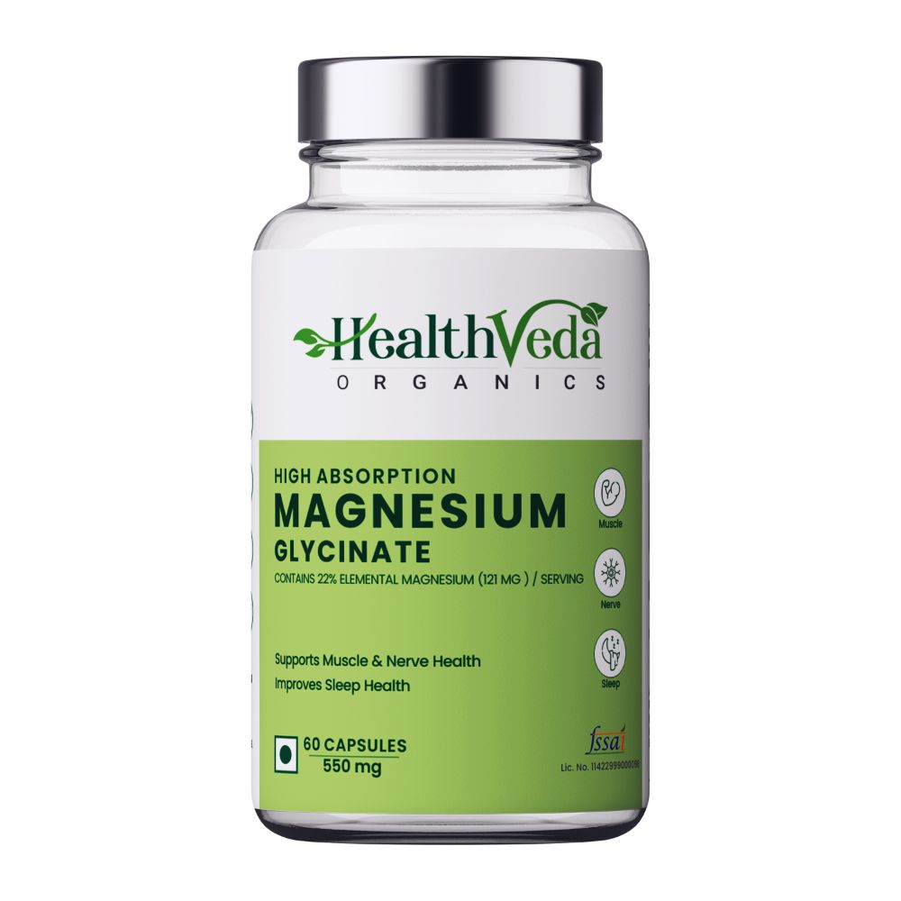 Health Veda Organics Magnesium Glycinate Capsules - BUDNE