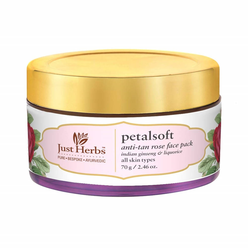 Just Herbs Petalsoft Anti-Tan Rose Face Pack - BUDNE