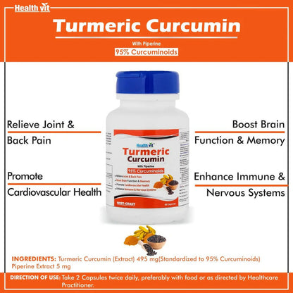 Healthvit Ultra-Pure Turmeric Curcumin Capsules