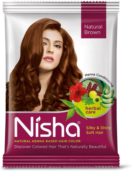 Nisha Henna Based Hair Color Natural Brown - BUDNE