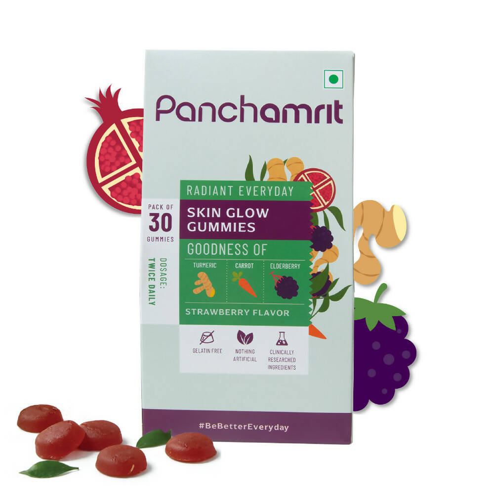 Panchamrit Skin Glow Gummies-Strawberry Flavor -  USA 