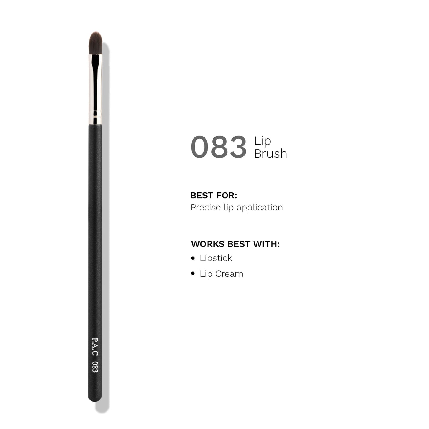 PAC Studio Lip Brush 083 - Flat Lip Contour & Filler Brush, Precise Control for Smooth, Flawless Lip Lines