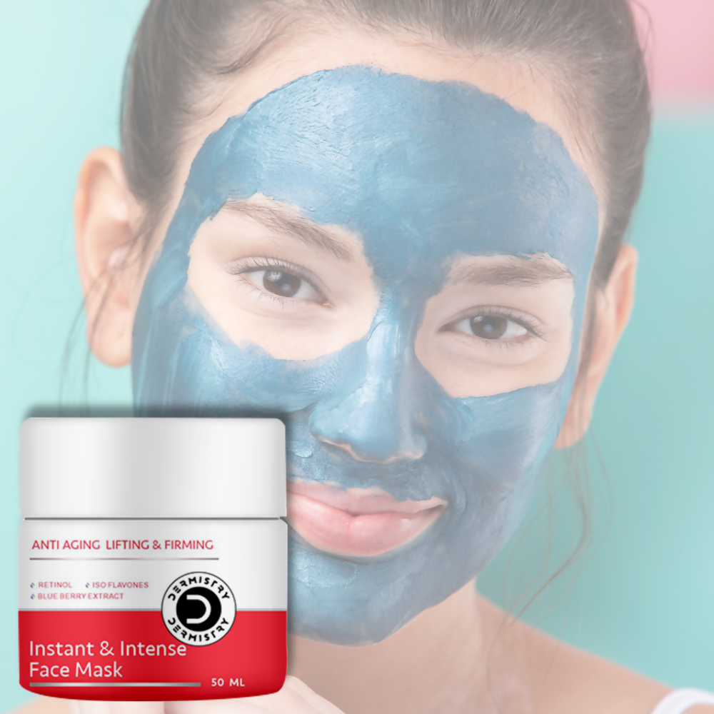 Dermistry Anti Aging Instant Intense Face Mask Retinol Blue Berry Lifting Firming Skin Tightening