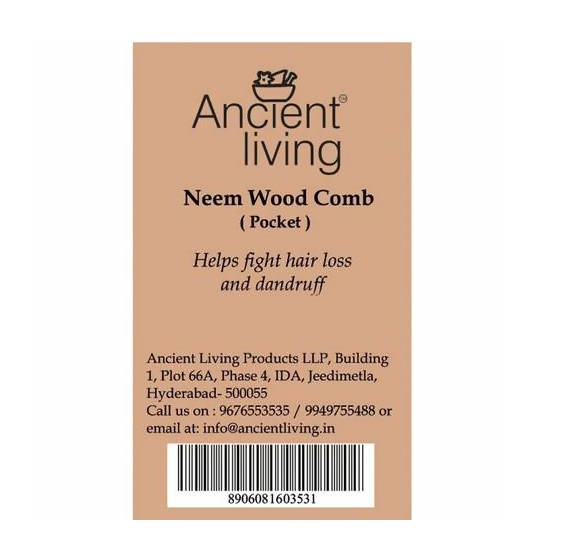 Ancient Living Neem Wood Pocket Comb