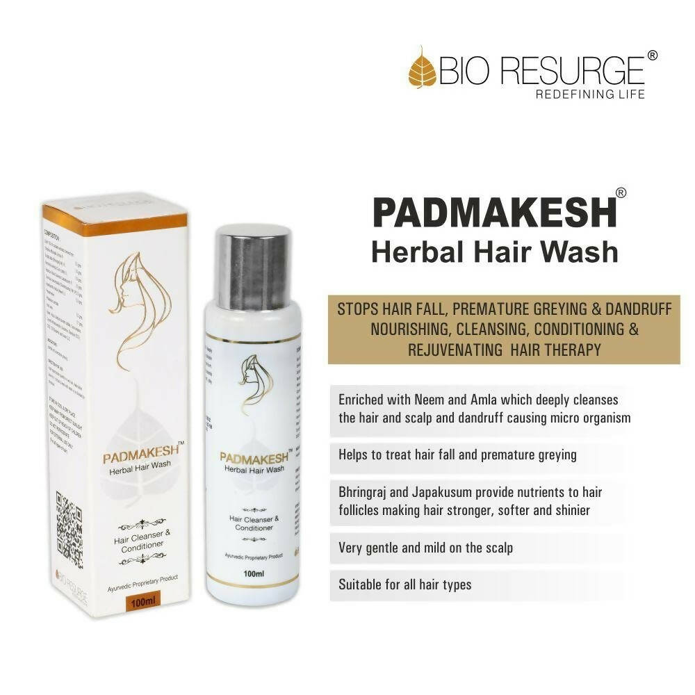 Bio Resurge Life Padmakesh Herbal Hair Wash - Hair Cleanser And Conditioner