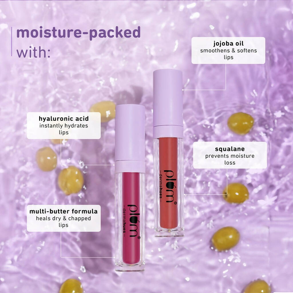 Plum Glassy Glaze Lip Lacquer 3-in-1 Lipstick + Lip Balm + Gloss 10 Pinot Passion