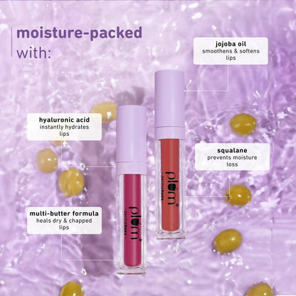 Plum Glassy Glaze Lip Lacquer 3-in-1 Lipstick + Lip Balm + Gloss 10 Pinot Passion