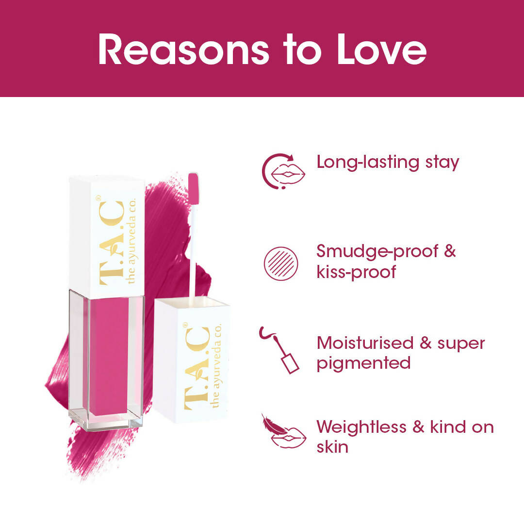 TAC - The Ayurveda Co. Liquid Matte Pink Flatter Lipstick