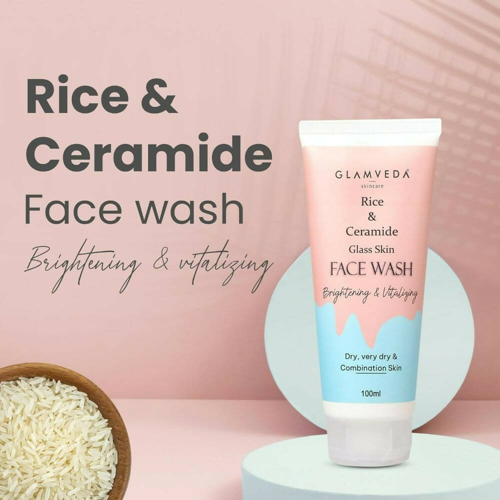 Glamveda Rice & Ceramide Glass Skin Face Wash