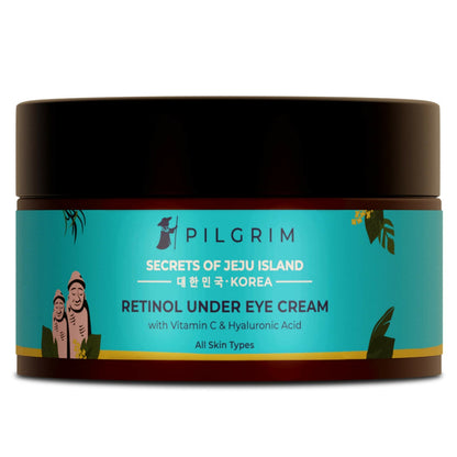 Pilgrim Korean Retinol Under Eye Cream with Vitamin C & Hyaluronic Acid For Dark Circles, Puffiness & Fine Lines