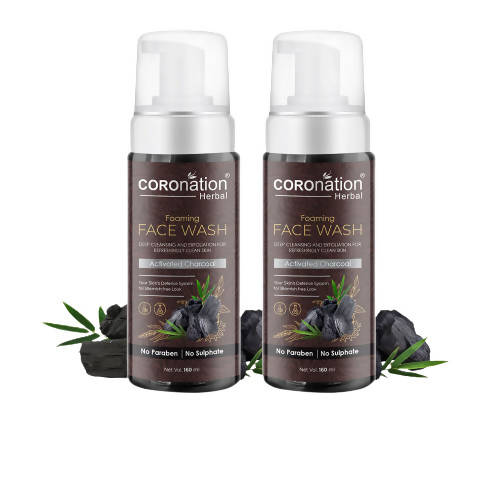 Coronation Herbal Activated Charcoal Foaming Face Wash - usa canada australia