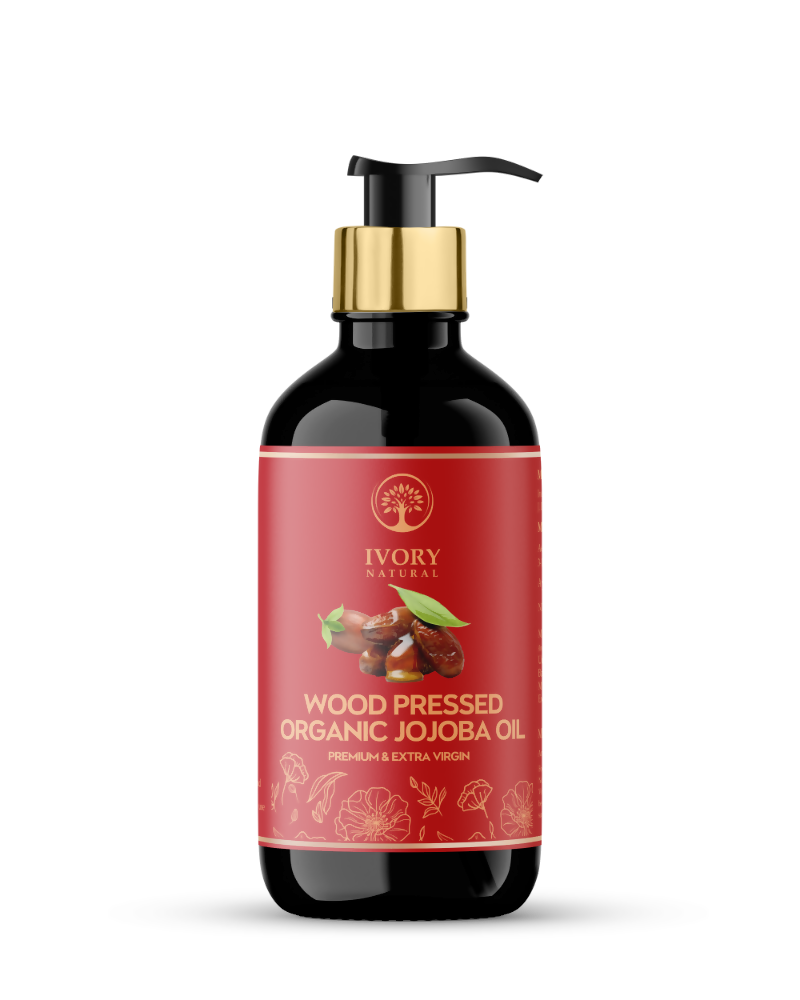Ivory Natural Wood Pressed Organic Jojoba Oil Premium & Extra Virgin For Smooth Dry Skin, Avoid Flakiness, & Improve Skin Elasticity
