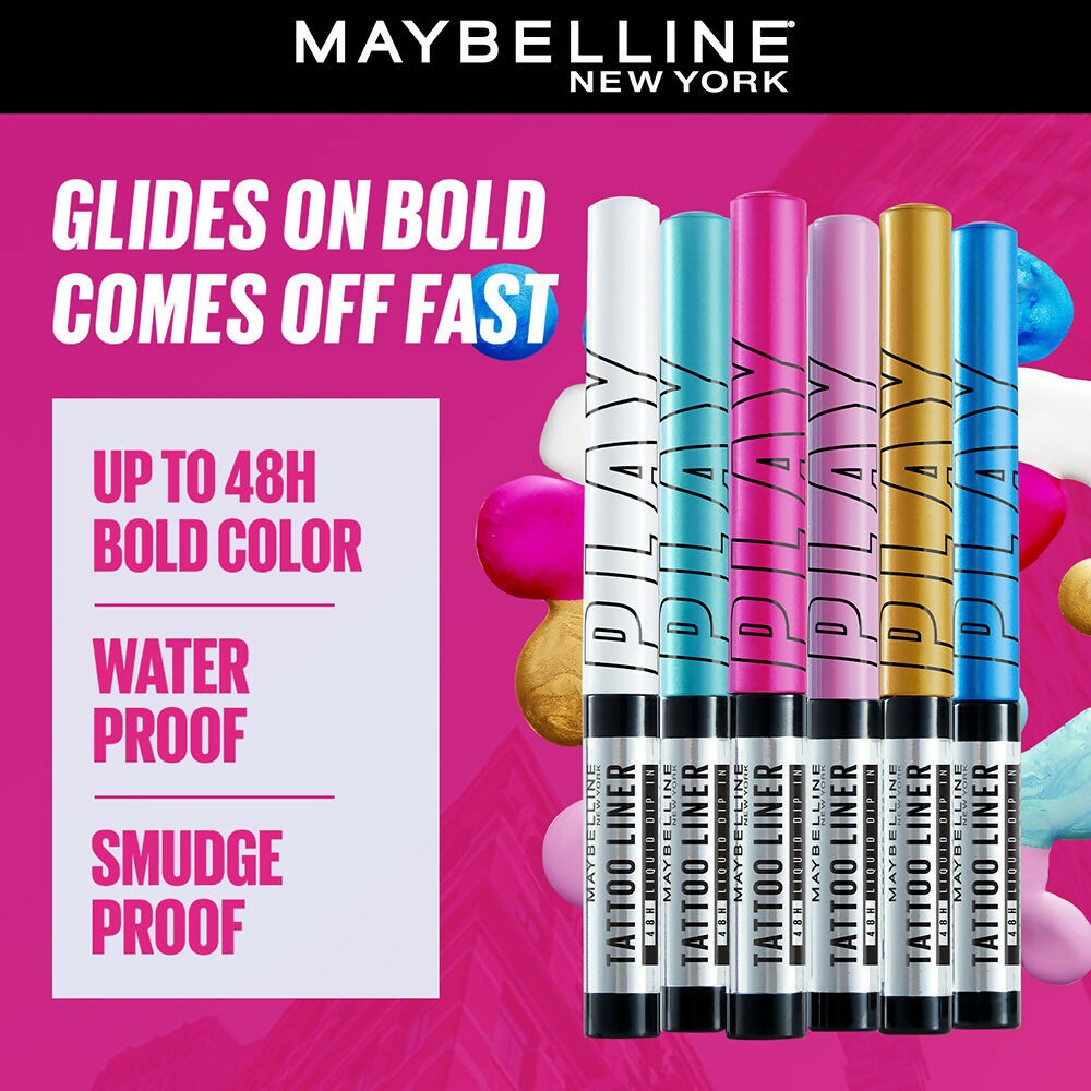 Maybelline New York Tattoo Play Colored Liquid Eyeliner - Punch (Pink)