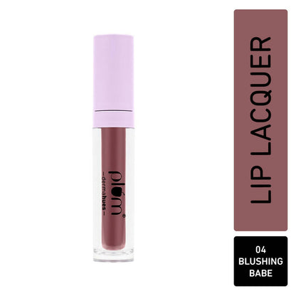 Plum Glassy Glaze Lip Lacquer 3-in-1 Lipstick + Lip Balm + Gloss 04 Blushing Babe