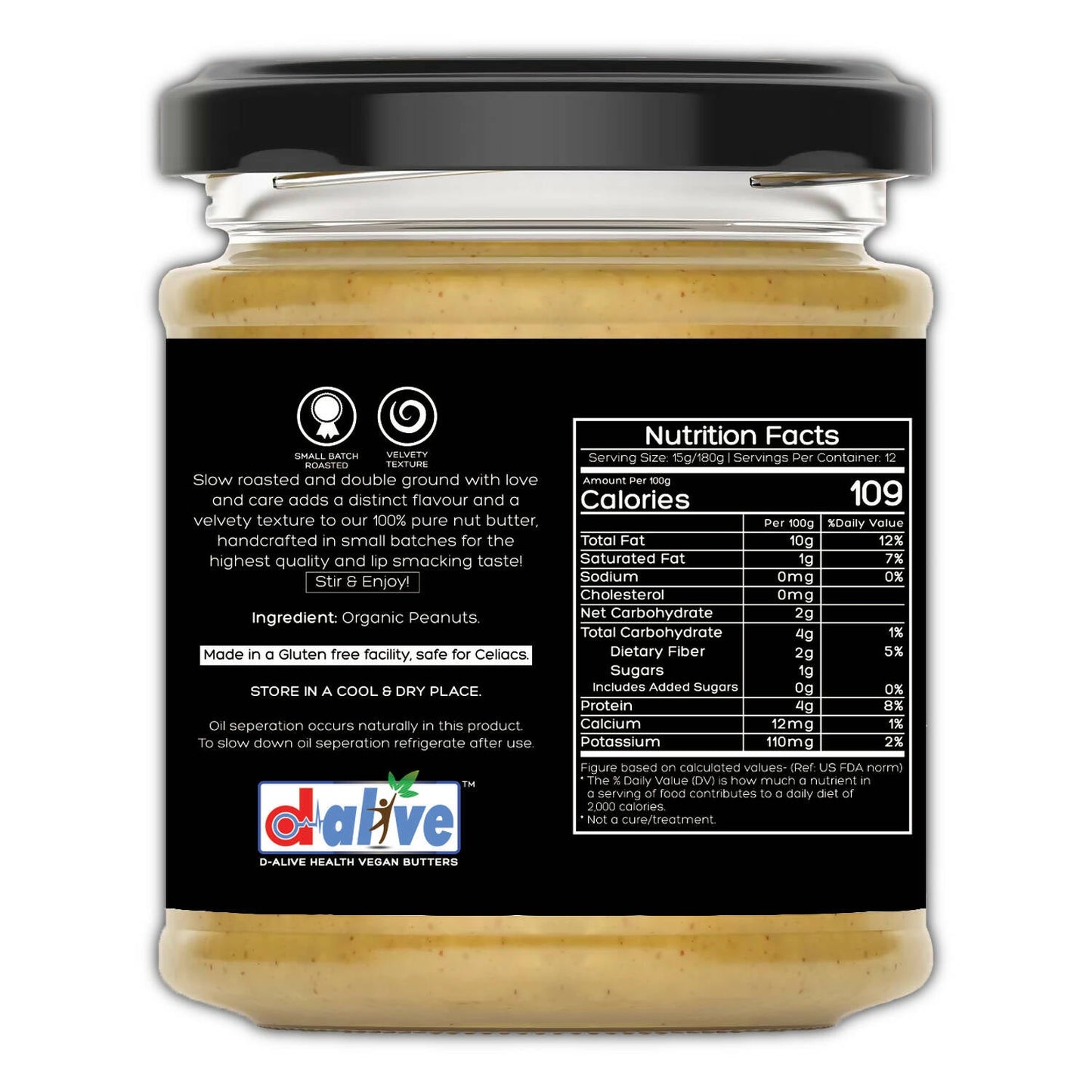 D-Alive Peanut Butter (Unsweetened)