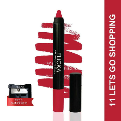 FLiCKA Lasting Lipsence Crayon Lipstick 11 Let'S Go Shopping - Red