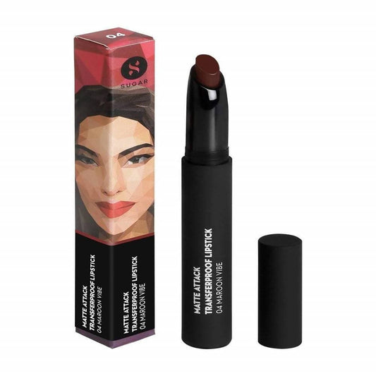 Sugar Matte Attack Transferproof Lipstick - Maroon Vibe (Dark Red)