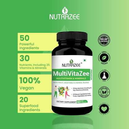 Nutrazee MultiVitaZee Multivitamin & Minerals Tablets