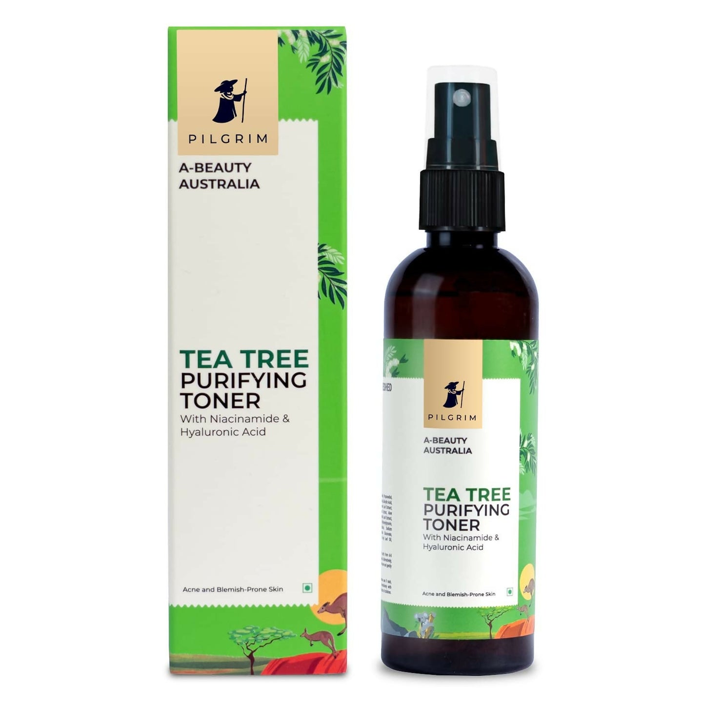 Pilgrim Tea Tree & 2% Niacinamide Face Toner For Oily Skin, Acne & Blemish Prone Skin, Pore Cleansing & Glowing Skin