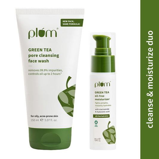 Plum Green Tea Cleansing Face Wash and Oil Free Moisturizer - 350ML