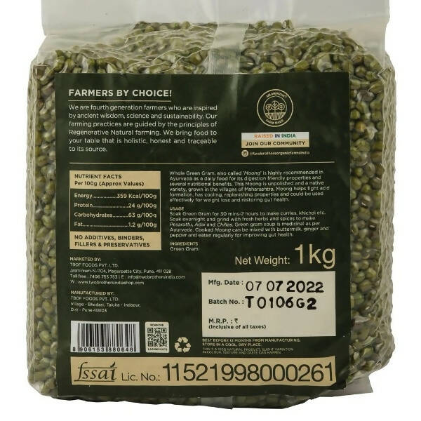 Two Brothers Organic Farms Whole Green Gram Moong