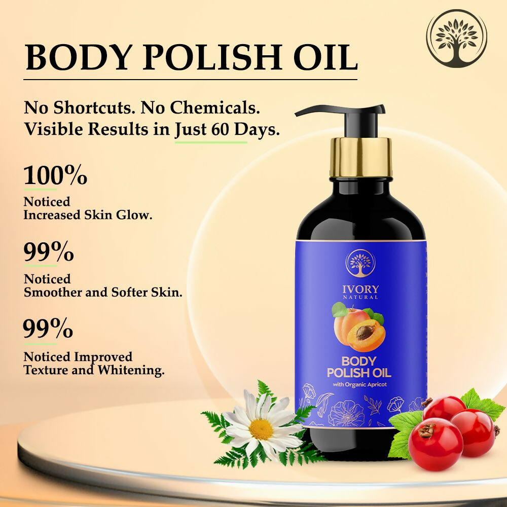 Ivory Natural Body Polish Oil For Exfoliate, Hydrate, & Renew For Radiant Results