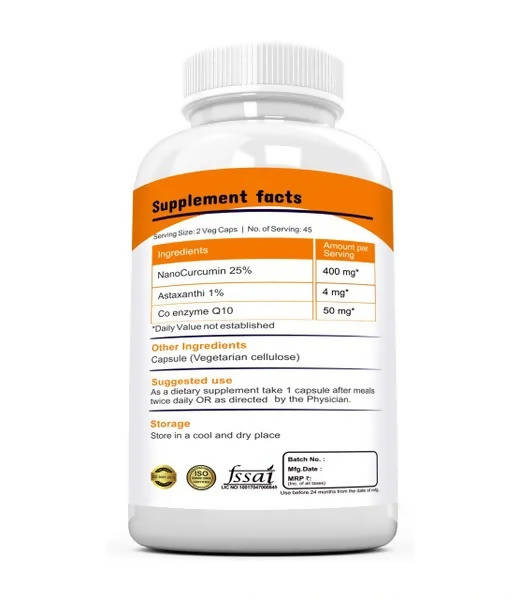 Ramini Bio Nutrition Nano Curcumin With Astaxanthin Veg Capsules