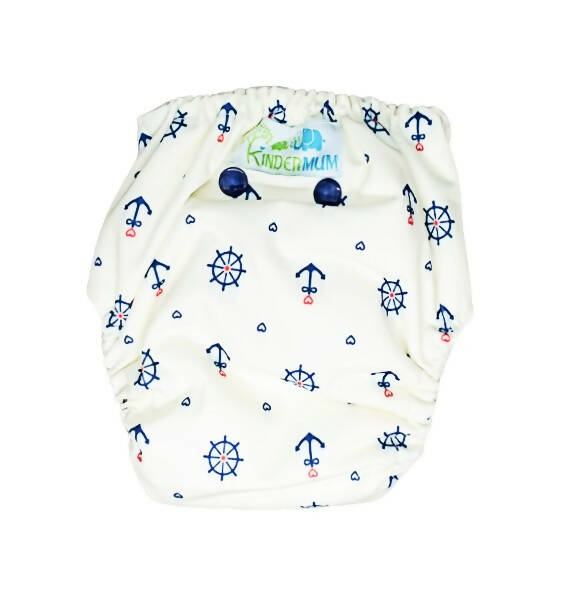 Kindermum Nano Pro Aio Cloth Diaper (With 2 Organic Inserts And Power Booster)-Anchor For Kids