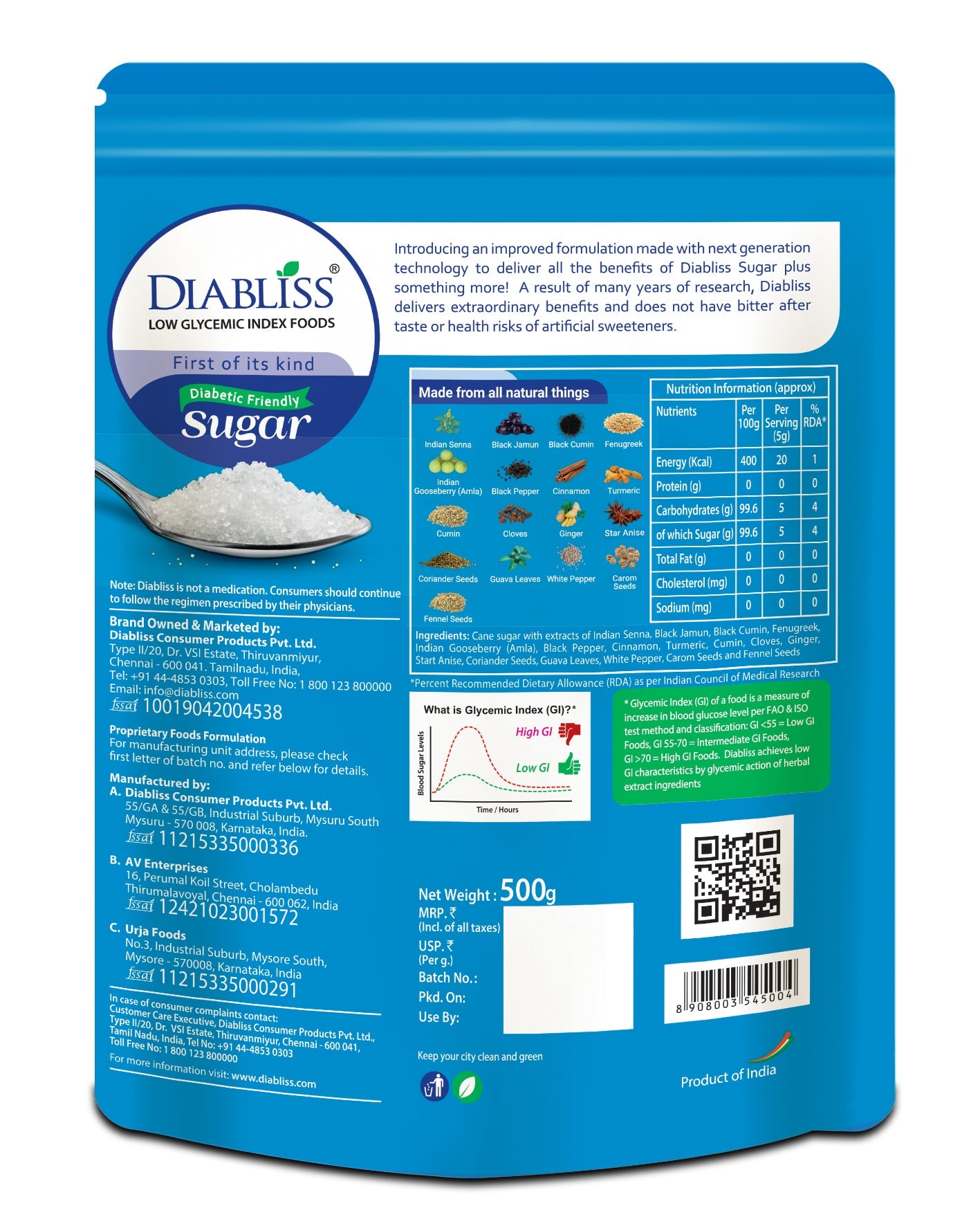 Diabliss Diabetic Friendly Sugar