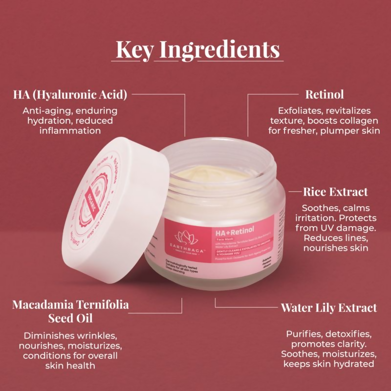 Earthraga HA + Retinol Face Mask